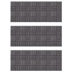 Terrassenfliesen 30 Stk. Grau 30 x 30 cm Massivholz Akazie