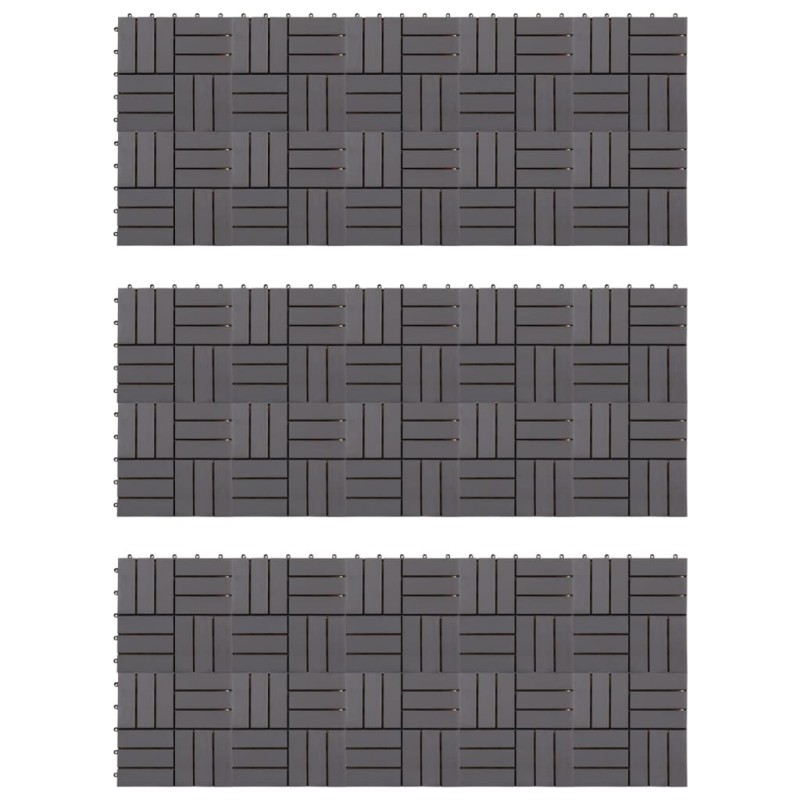 Terrassenfliesen 30 Stk. Grau 30 x 30 cm Massivholz Akazie Terrassenfliesen 30 Stk. Grau 30 x 30 cm Massivholz Akazie