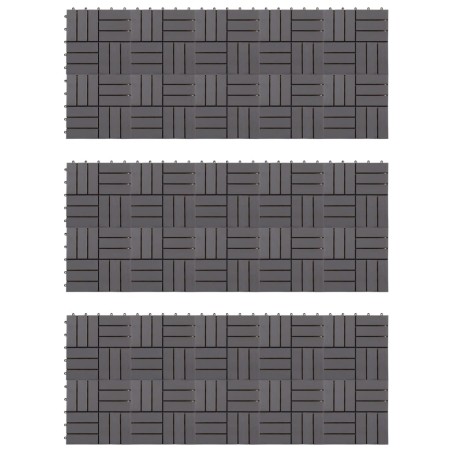 Terrassenfliesen 30 Stk. Grau 30 x 30 cm Massivholz Akazie
