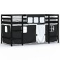 vidaXL Kinderhochbett mit Vorhängen Weiß Schwarz 90x190 cm Kiefernholz vidaXL Kinderhochbett mit Vorhängen Weiß Schwarz 90x190 cm Kiefernholz