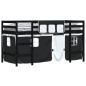 vidaXL Kinderhochbett mit Vorhängen Weiß Schwarz 90x190 cm Kiefernholz vidaXL Kinderhochbett mit Vorhängen Weiß Schwarz 90x190 cm Kiefernholz