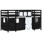 vidaXL Kinderhochbett mit Vorhängen Weiß Schwarz 90x190 cm Kiefernholz vidaXL Kinderhochbett mit Vorhängen Weiß Schwarz 90x190 cm Kiefernholz