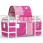 vidaXL Kinderhochbett mit Tunnel Rosa 80x200 cm Massivholz Kiefer vidaXL Kinderhochbett mit Tunnel Rosa 80x200 cm Massivholz Kiefer