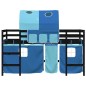 vidaXL Kinderhochbett mit Tunnel Blau 90x200 cm Massivholz Kiefer vidaXL Kinderhochbett mit Tunnel Blau 90x200 cm Massivholz Kiefer