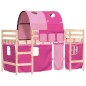 vidaXL Kinderhochbett mit Tunnel Rosa 90x200 cm Massivholz Kiefer vidaXL Kinderhochbett mit Tunnel Rosa 90x200 cm Massivholz Kiefer