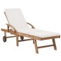 Sonnenliegen mit Auflagen 2 Stk. Massivholz Teak Creme Sonnenliegen mit Auflagen 2 Stk. Massivholz Teak Creme