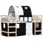 vidaXL Kinderhochbett mit Tunnel Weiß & Schwarz 90x200 cm Kiefernholz vidaXL Kinderhochbett mit Tunnel Weiß & Schwarz 90x200 cm Kiefernholz