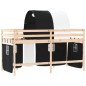 vidaXL Kinderhochbett mit Tunnel Weiß & Schwarz 90x200 cm Kiefernholz vidaXL Kinderhochbett mit Tunnel Weiß & Schwarz 90x200 cm Kiefernholz