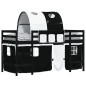vidaXL Kinderhochbett mit Tunnel Weiß & Schwarz 90x190 cm Kiefernholz vidaXL Kinderhochbett mit Tunnel Weiß & Schwarz 90x190 cm Kiefernholz