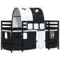 vidaXL Kinderhochbett mit Tunnel Weiß & Schwarz 90x190 cm Kiefernholz vidaXL Kinderhochbett mit Tunnel Weiß & Schwarz 90x190 cm Kiefernholz
