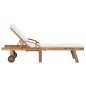 Sonnenliegen mit Auflagen 2 Stk. Massivholz Teak Creme Sonnenliegen mit Auflagen 2 Stk. Massivholz Teak Creme