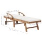 Sonnenliegen mit Auflagen 2 Stk. Massivholz Teak Creme Sonnenliegen mit Auflagen 2 Stk. Massivholz Teak Creme