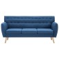 vidaXL 3-Sitzer-Sofa Stoff 172x70x82 cm Blau vidaXL 3-Sitzer-Sofa Stoff 172x70x82 cm Blau