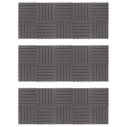 Terrassenfliesen 30 Stk. Grau 30 x 30 cm Massivholz Akazie