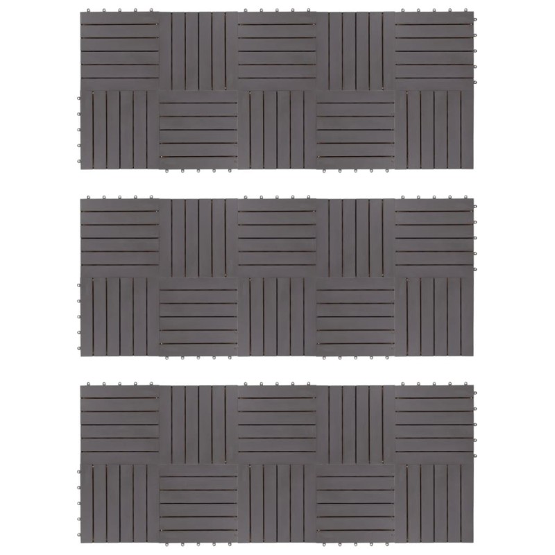 Terrassenfliesen 30 Stk. Grau 30 x 30 cm Massivholz Akazie Terrassenfliesen 30 Stk. Grau 30 x 30 cm Massivholz Akazie