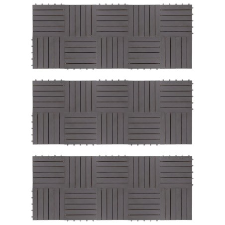 Terrassenfliesen 30 Stk. Grau 30 x 30 cm Massivholz Akazie