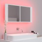 vidaXL LED-Bad-Spiegelschrank Weiß 90x12x45 cm Acryl vidaXL LED-Bad-Spiegelschrank Weiß 90x12x45 cm Acryl