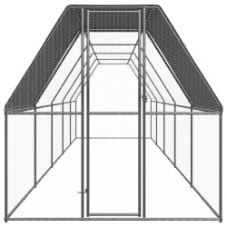 vidaXL Outdoor-Hühnerkäfig 2x10x2 m Verzinkter Stahl 