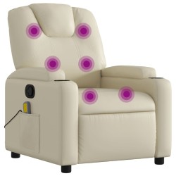 vidaXL Massagesessel Creme Kunstleder