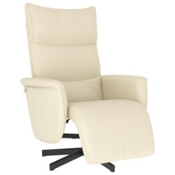 vidaXL Relaxsessel mit Fußteil Creme Kunstleder