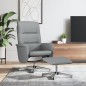 vidaXL Relaxsessel mit Fußhocker Hellgrau Stoff vidaXL Relaxsessel mit Fußhocker Hellgrau Stoff