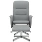 vidaXL Relaxsessel mit Fußhocker Hellgrau Stoff vidaXL Relaxsessel mit Fußhocker Hellgrau Stoff