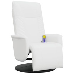 vidaXL Massagesessel mit Fußteil Weiß Kunstleder