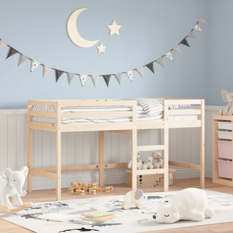 vidaXL Kinderhochbett mit Leiter 90x190 cm Massivholz Kiefer vidaXL Kinderhochbett mit Leiter 90x190 cm Massivholz Kiefer