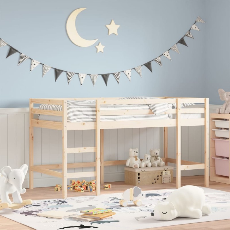 vidaXL Kinderhochbett mit Leiter 90x190 cm Massivholz Kiefer vidaXL Kinderhochbett mit Leiter 90x190 cm Massivholz Kiefer