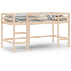 vidaXL Kinderhochbett mit Leiter 90x190 cm Massivholz Kiefer