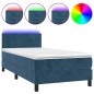 vidaXL Boxspringbett mit Matratze & LED Dunkelblau 90x200 cm Samt vidaXL Boxspringbett mit Matratze & LED Dunkelblau 90x200 cm Samt