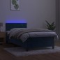 vidaXL Boxspringbett mit Matratze & LED Dunkelblau 90x200 cm Samt vidaXL Boxspringbett mit Matratze & LED Dunkelblau 90x200 cm Samt