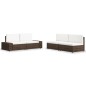 4-tlg. Garten-Lounge-Set Poly Rattan Braun 4-tlg. Garten-Lounge-Set Poly Rattan Braun