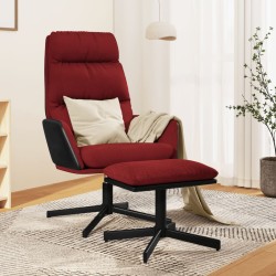 vidaXL Relaxsessel mit Hocker Weinrot Stoff