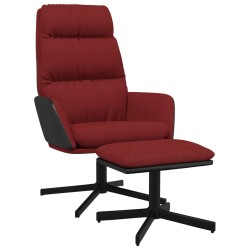 vidaXL Relaxsessel mit Hocker Weinrot Stoff
