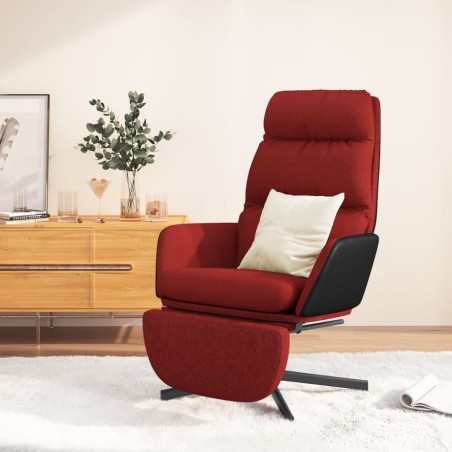 vidaXL Relaxsessel mit Fußstütze Weinrot Stoff