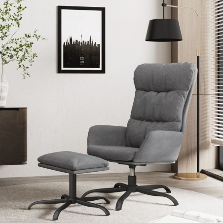 vidaXL Relaxsessel mit Hocker Hellgrau Stoff