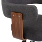 Drehbarer Bürostuhl Grau Bugholz und Stoff Drehbarer Bürostuhl Grau Bugholz und Stoff