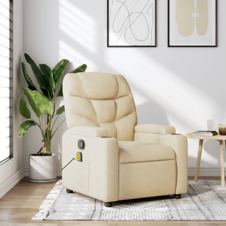 vidaXL Massagesessel Creme Stoff