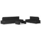 6-tlg. Garten-Lounge-Set Poly Rattan Schwarz 6-tlg. Garten-Lounge-Set Poly Rattan Schwarz