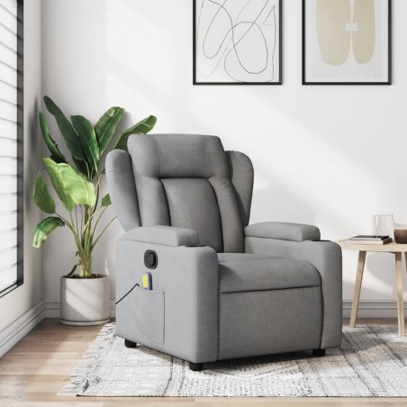 vidaXL Massagesessel Hellgrau Stoff
