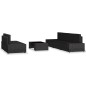 6-tlg. Garten-Lounge-Set Poly Rattan Schwarz 6-tlg. Garten-Lounge-Set Poly Rattan Schwarz