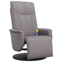 vidaXL Massagesessel mit Fußteil Grau Kunstleder