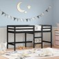 vidaXL Kinderhochbett mit Leiter Schwarz 90x190 cm Massivholz Kiefer vidaXL Kinderhochbett mit Leiter Schwarz 90x190 cm Massivholz Kiefer