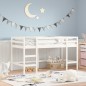 vidaXL Kinderhochbett mit Leiter Weiß 80x200 cm Massivholz Kiefer vidaXL Kinderhochbett mit Leiter Weiß 80x200 cm Massivholz Kiefer