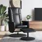 vidaXL Massagesessel mit Fußhocker Schwarz Kunstleder vidaXL Massagesessel mit Fußhocker Schwarz Kunstleder