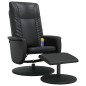 vidaXL Massagesessel mit Fußhocker Schwarz Kunstleder vidaXL Massagesessel mit Fußhocker Schwarz Kunstleder