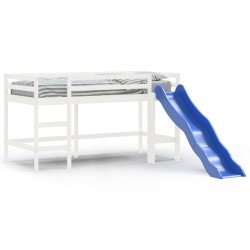 vidaXL Kinderhochbett mit Rutsche Weiß 80x200 cm Massivholz Kiefer