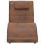 vidaXL Chaiselongue mit Kissen Braun Wildleder-Optik vidaXL Chaiselongue mit Kissen Braun Wildleder-Optik