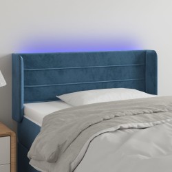 vidaXL LED Kopfteil Dunkelblau 93x16x78/88 cm Samt